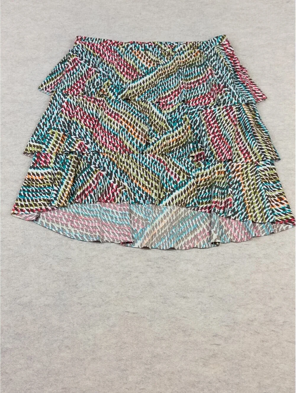 Nine West Women's Medium Multicolor Patterned Ruffle Skirt